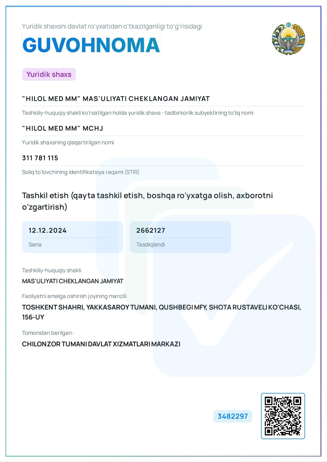 Hujjatlar bilan tasdiqlangan ishonch 2